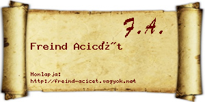 Freind Acicét névjegykártya